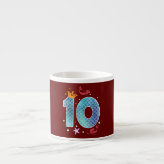 Mermaid 10th Birthday Ten Years Old Girl 10  Espresso Cup