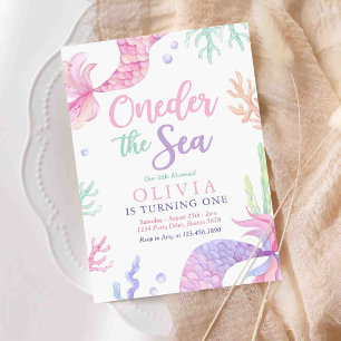 Mermaid 1st Birthday Party Oneder The Sea Invitation