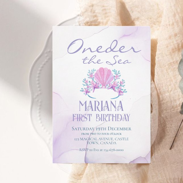 Mermaid 1st Birthday Party ONEder The Sea Mermaid Invitation (Creator Uploaded)