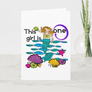Mermaid 1st Birthday Tshirts and Gifts Card