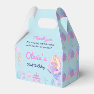 Mermaid 1st Birthday Under Sea Paper Favour Box
