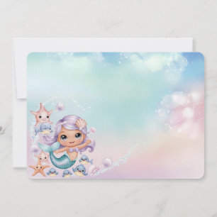 Mermaid 1st Photo Under the sea birthday Invitation