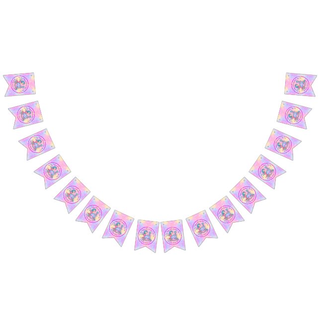 Mermaid 2nd Birthday Change Edit Text Personalise  Bunting (All)