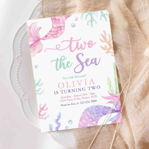 Mermaid 2nd Birthday Party Two The Sea Invitation