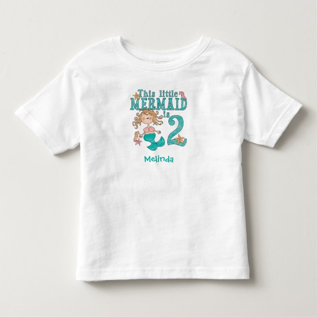 Mermaid 2nd Birthday Toddler T-shirt (Front)