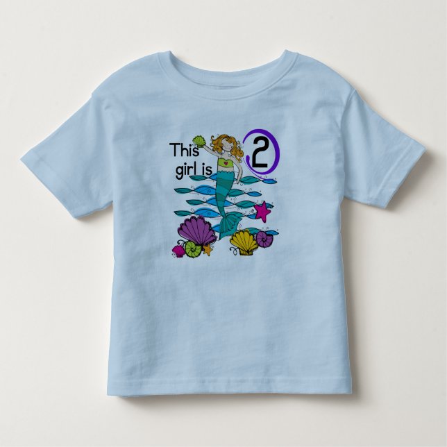 Mermaid 2nd Birthday Tshirts and Gifts (Front)