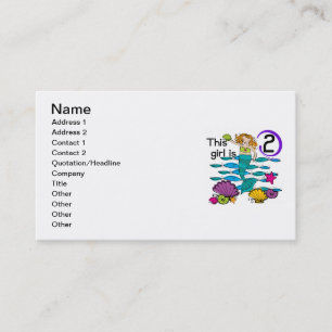 Mermaid 2nd Birthday Tshirts and Gifts Business Card