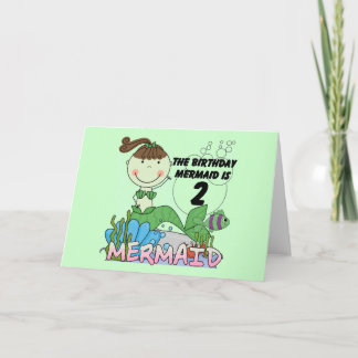 Mermaid 2nd Birthday Tshirts and Gifts Card