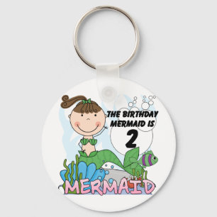 Mermaid 2nd Birthday Tshirts and Gifts Key Ring