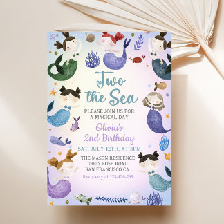Mermaid 2nd Birthday Two The Sea Party Invitation
