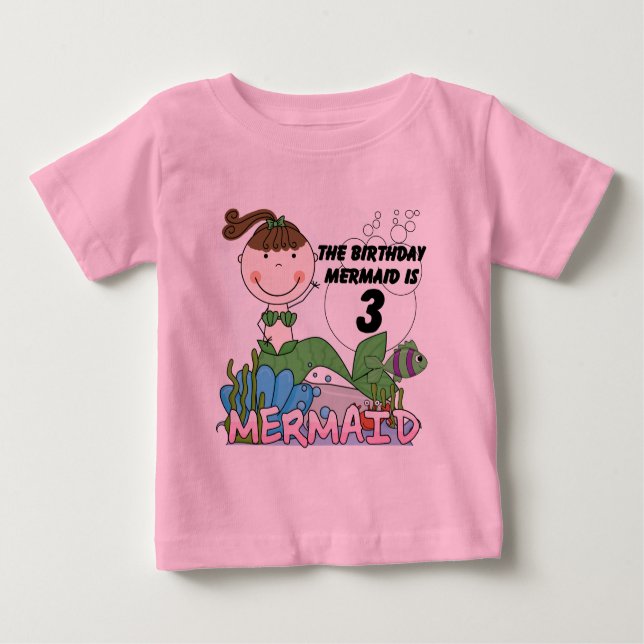 Mermaid 3rd Birthday Tshirts and Gifts (Front)