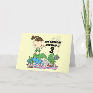 Mermaid 3rd Birthday Tshirts and Gifts Card