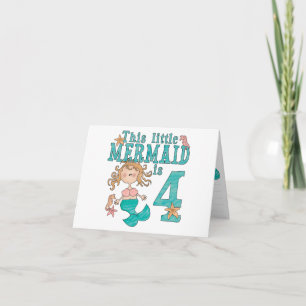 Mermaid 4th Birthday Invitations