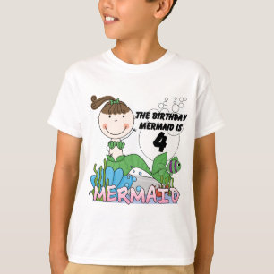 Mermaid 4th Birthday T-shirts and Gifts
