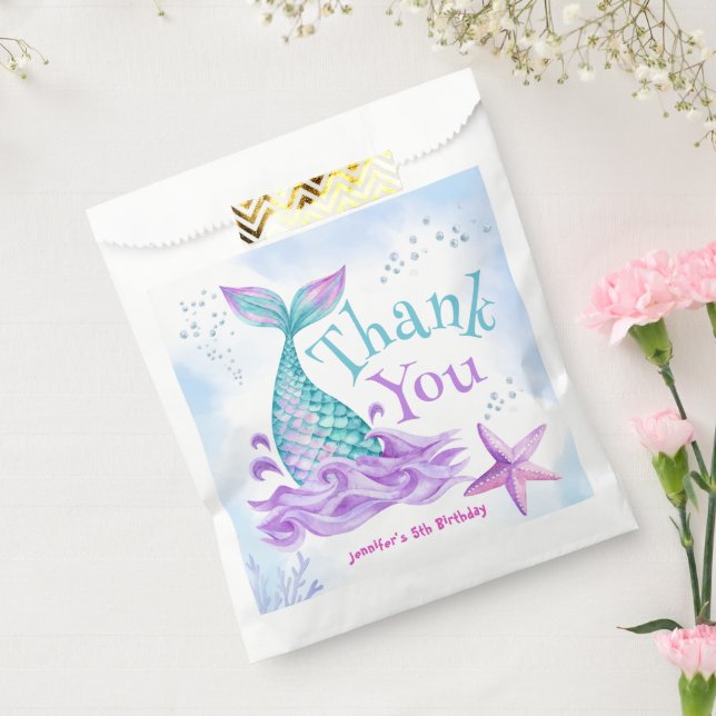 Mermaid 5th Birthday Dive into Five Favour Bags (Sealed)