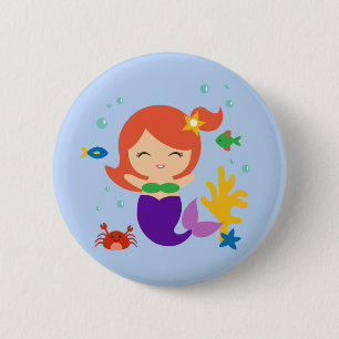 Mermaid 6 Cm Round Badge