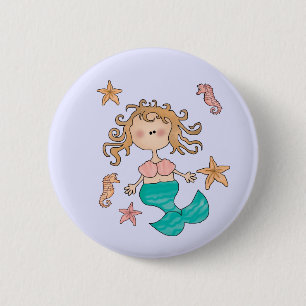 Mermaid 6 Cm Round Badge