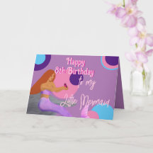 Mermaid 8th Birthday Card for Daughter