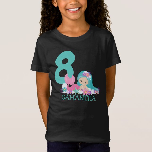 Mermaid 8th birthday Marina – Of the sea T-Shirt (Front)