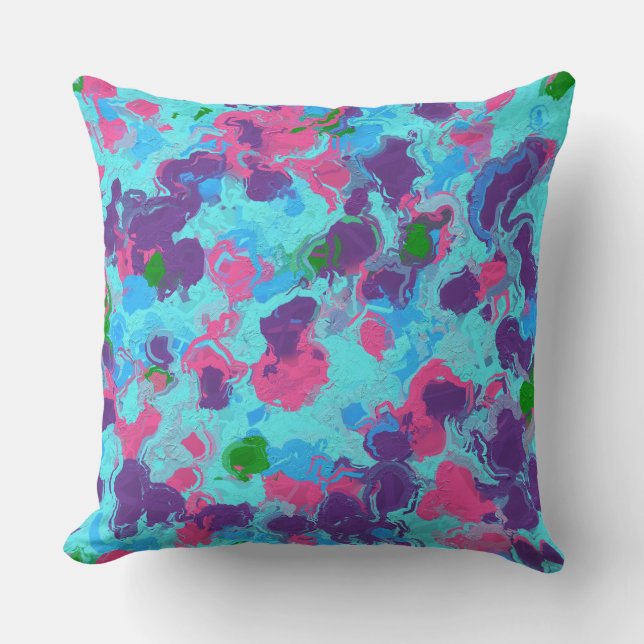 Mermaid Abstract Splatter Cushion (Front)