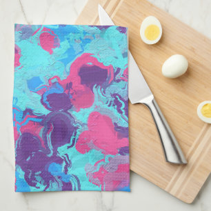 Mermaid Abstract Splatter Tea Towel
