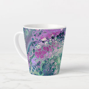 Mermaid Acrylic Pour, Cool Colourful Abstract Latte Mug