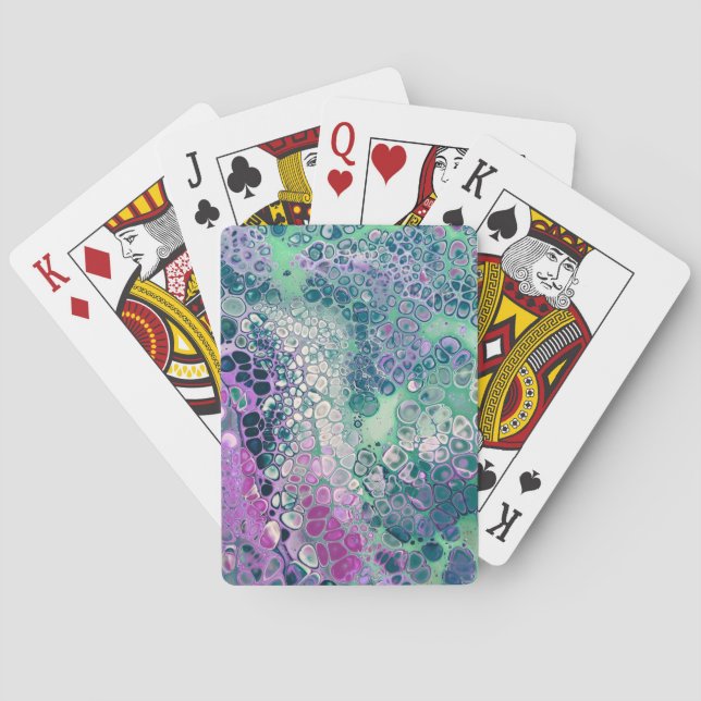 Mermaid Acrylic Pour, Cool Colourful Abstract Playing Cards (Back)