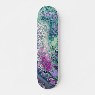 Mermaid Acrylic Pour, Cool Colourful Abstract Skateboard