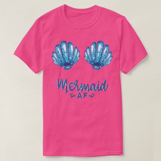Mermaid Af Funny Seashell Bra Bikiny Party T-Shirt (Design Front)