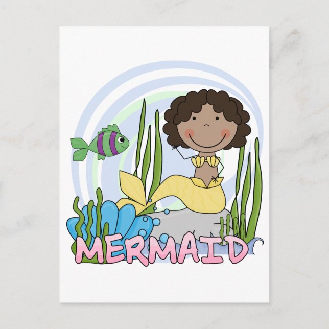 Mermaid - African American Tshirts and Gifts Postcard (Front)