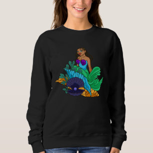 Mermaid African American With Braids Cute Gift For Sweatshirt