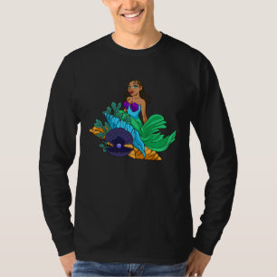 Mermaid African American With Braids Cute Gift For T-Shirt