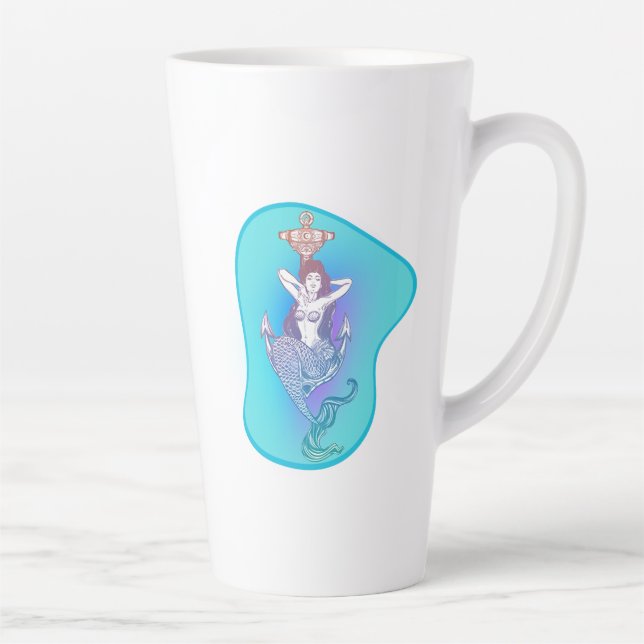 Mermaid and Anchor Latte Mug (Right)