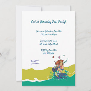 Mermaid and Baby Dolphin Invitation