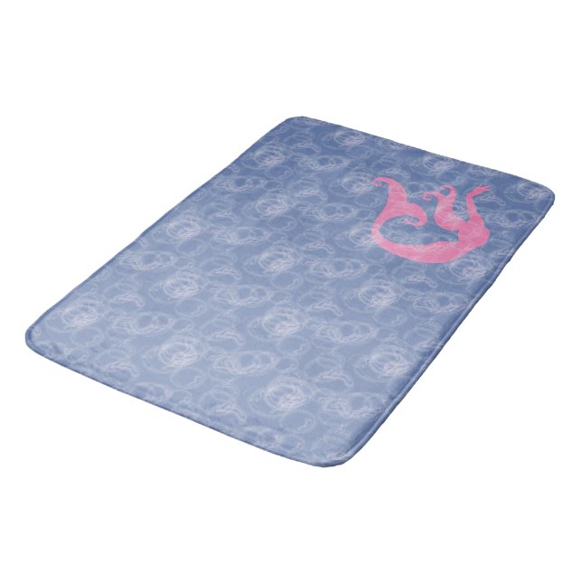Mermaid and Bubbles Bath Mat (Angled)