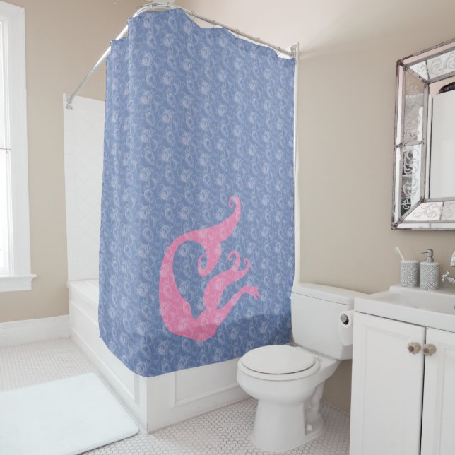 Mermaid and Bubbles Shower Curtain (In Situ)