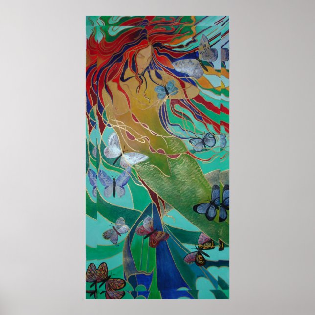 Mermaid and Butterflies Poster (Front)