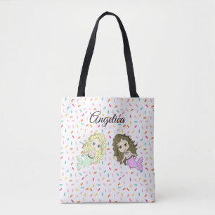 Mermaid and Candy Sprinkles Personalised Tote Bag