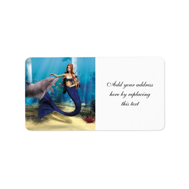 Mermaid and Dolphin Label (Front)