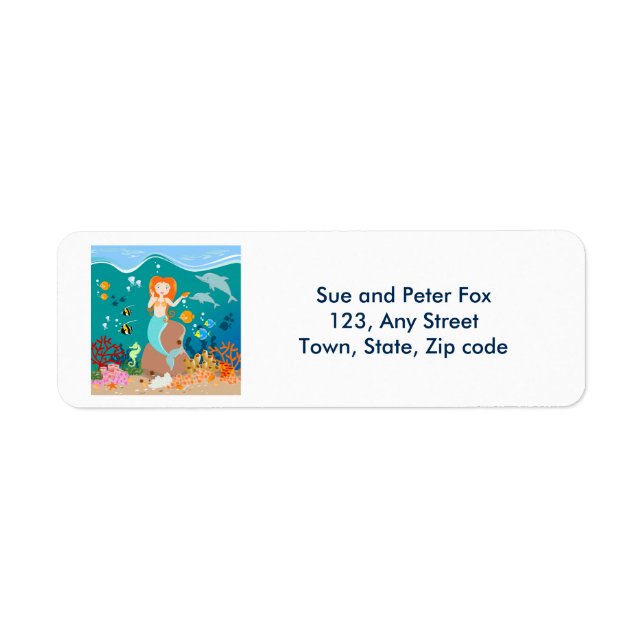 Mermaid  and dolphins under the sea birthday party (Front)
