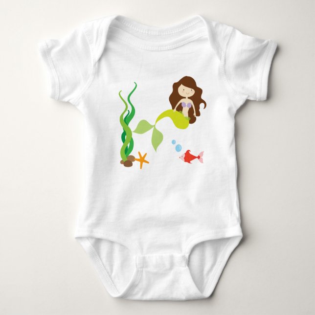 Mermaid and Fish Baby Bodysuit Tutu (Front)