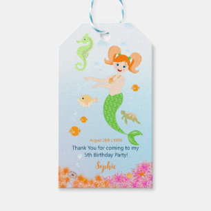 Mermaid and friends girly Birthday Party Gift Tags