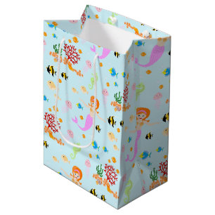 Mermaid and friends girly Birthday Party Medium Gift Bag