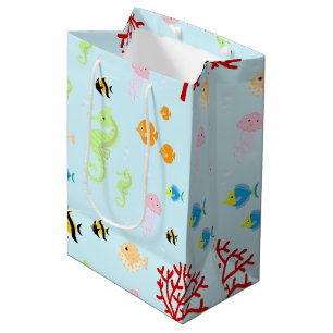 Mermaid and friends girly Birthday Party Medium Gift Bag