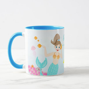 Mermaid and friends girly Birthday Party Mug