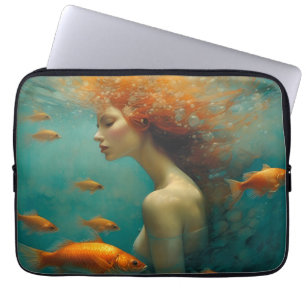 Mermaid and Goldfish Laptop Sleeve