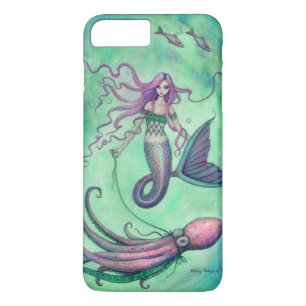 Mermaid and Octopus Fantasy Art Illustration Case-Mate iPhone Case