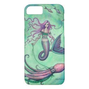 Mermaid and Octopus Fantasy Art Illustration Case-Mate iPhone Case