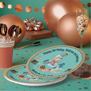 Mermaid and Pirate Birthday Paper Plate