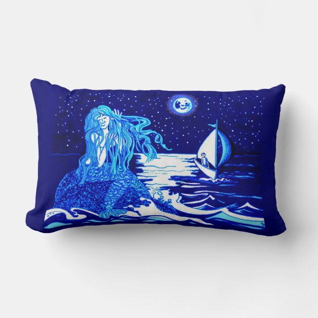 Mermaid and sailor lumbar cushion (Front)